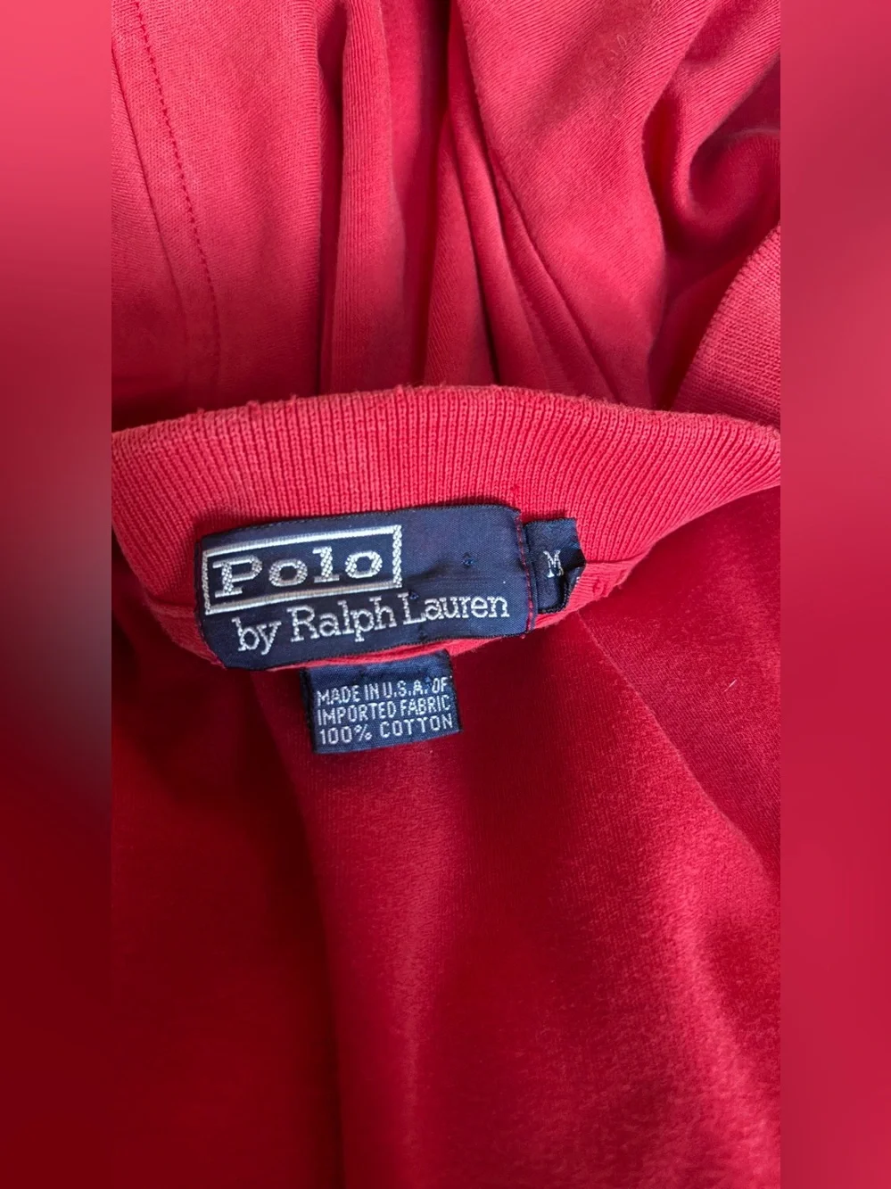 Polo Ralph Lauren Red Cotton Polo Shirt Made in USA